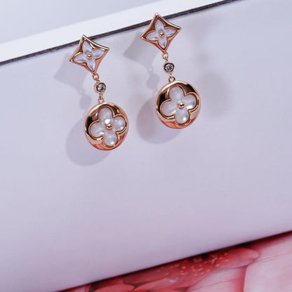 [Rani Jewelry]STAR AND SUN PINK GOLD MOP DROP EARRINGS