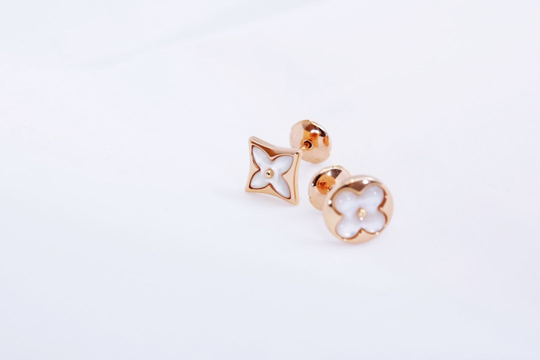 [Rani Jewelry]STAR AND SUN PINK GOLD MOP STUD EARRINGS