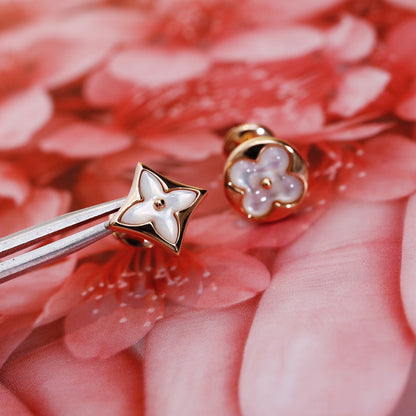 [Rani Jewelry]STAR AND SUN PINK GOLD MOP STUD EARRINGS