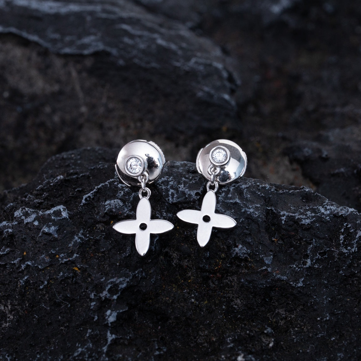 [Rani Jewelry]VIDYLLE SILVER DIAMOND MINI DROP EARRINGS