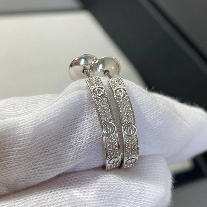 [Rani Jewelry] LOVE EARRINGS 3.6MM DIAMOND PAVED