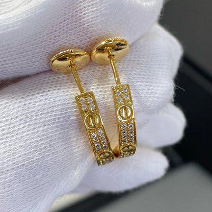 [Rani Jewelry] LOVE EARRINGS 3.6MM DIAMOND PAVED