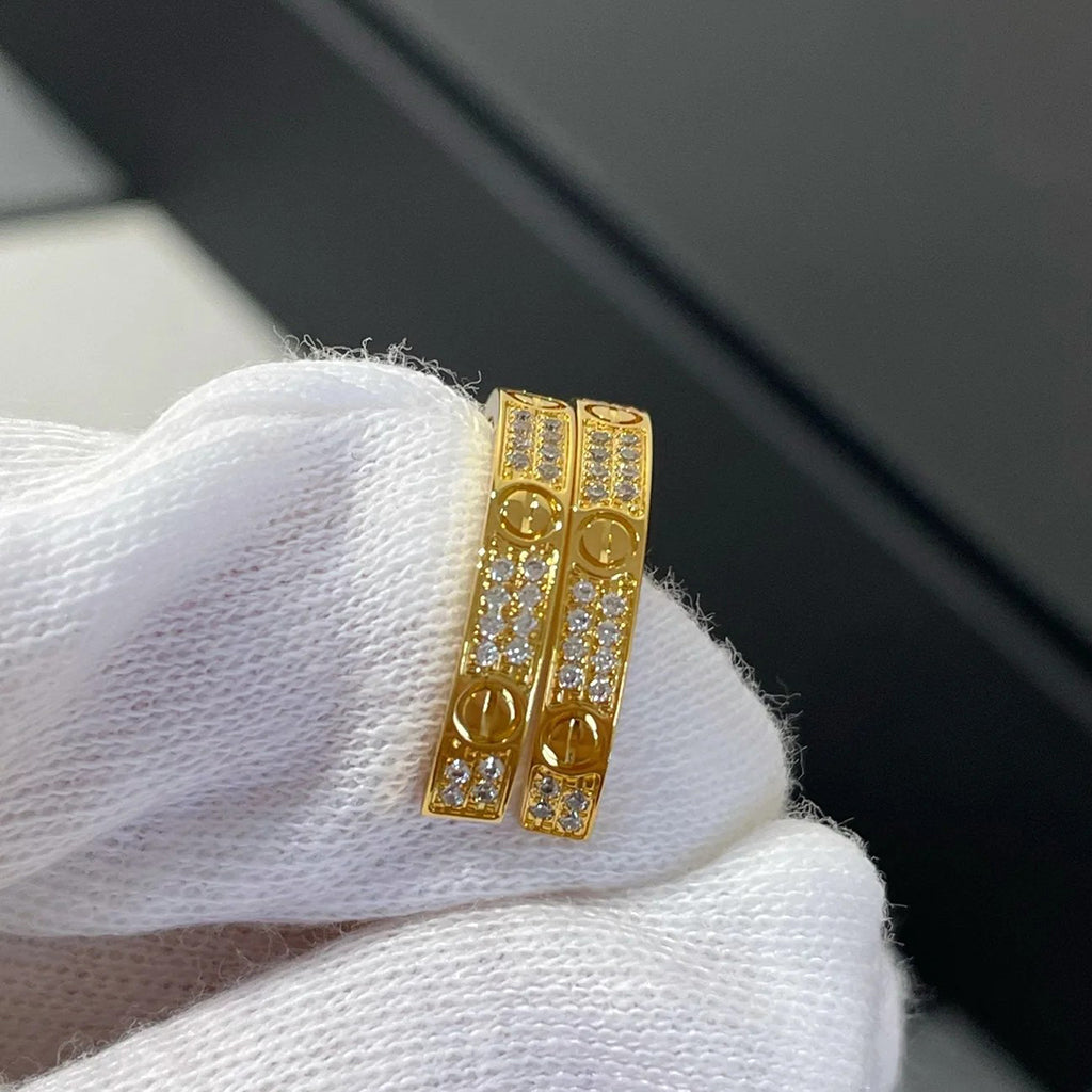 [Rani Jewelry] LOVE EARRINGS 3.6MM DIAMOND PAVED