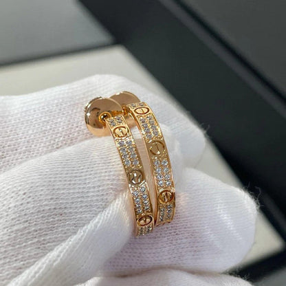 [Rani Jewelry] LOVE EARRINGS 3.6MM DIAMOND PAVED