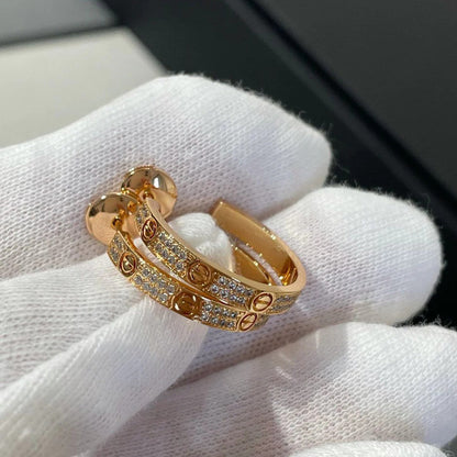 [Rani Jewelry] LOVE EARRINGS 3.6MM DIAMOND PAVED