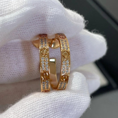[Rani Jewelry] LOVE EARRINGS 3.6MM DIAMOND PAVED