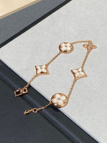 [Rani Jewelry]STAR AND SUN 5 MOTIF MOP PINK GOLD BRACELET