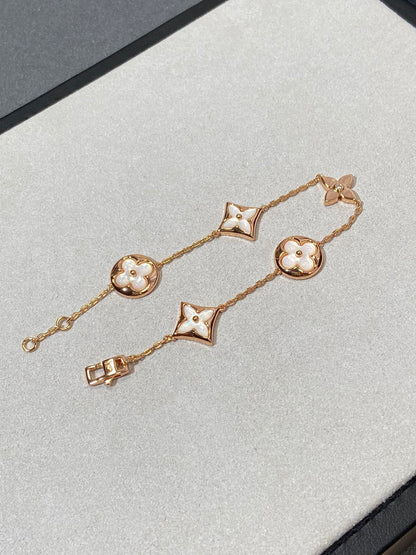[Rani Jewelry]STAR AND SUN 5 MOTIF MOP PINK GOLD BRACELET