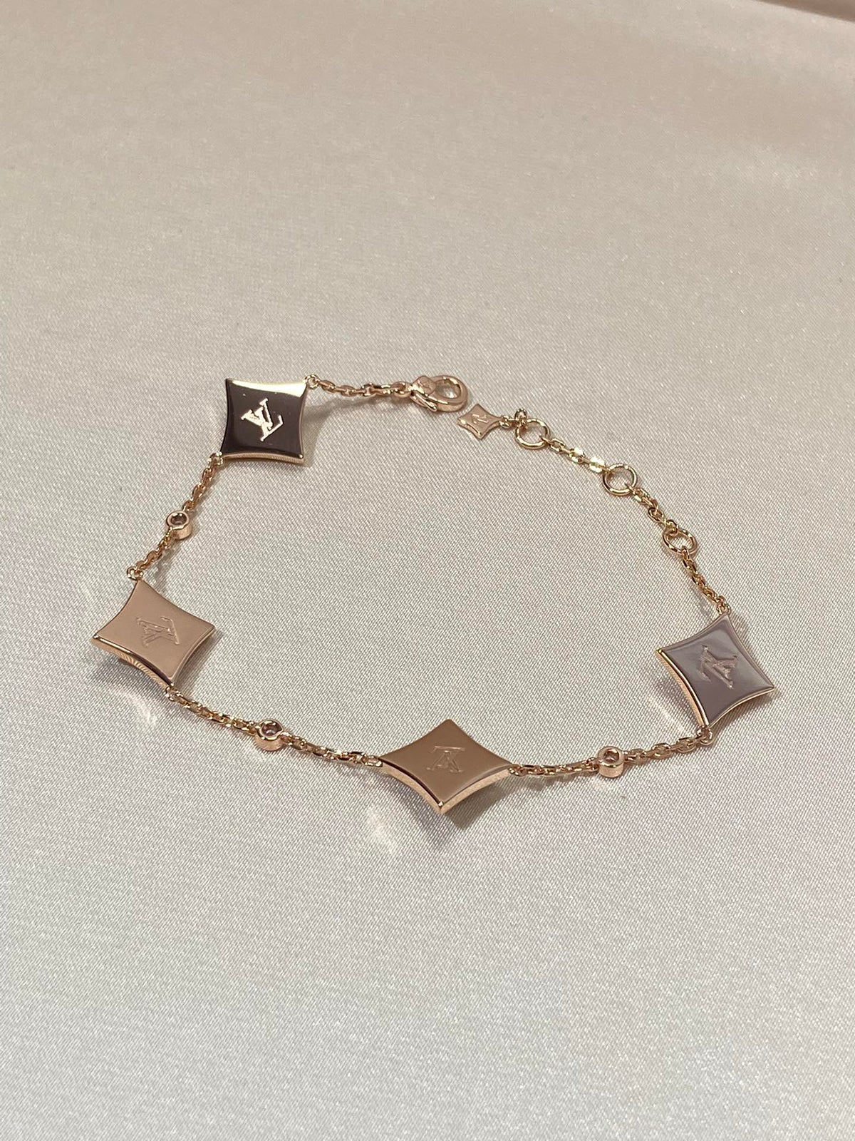 [Rani Jewelry]STAR 4 MOTIF MOP DIAMOND PINK GOLD BRACELET