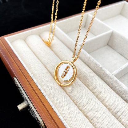 [Rani Jewelry]LUCKY MOVE MOP PINK GOLD NECKLACE