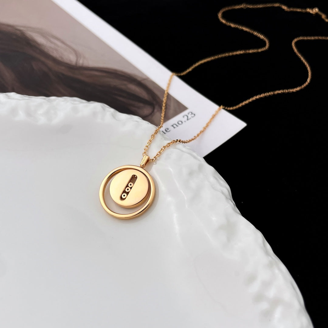[Rani Jewelry]LUCKY MOVE MOP PINK GOLD NECKLACE