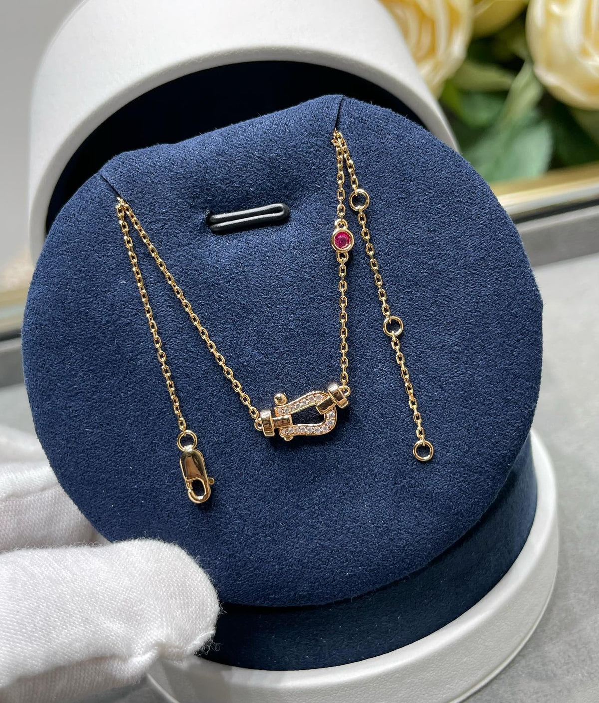 [Rani Jewelry]FORCE 10 DIAMOND PINK GOLD NECKLACE