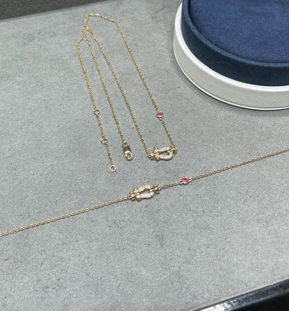 [Rani Jewelry]FORCE 10 DIAMOND PINK GOLD NECKLACE