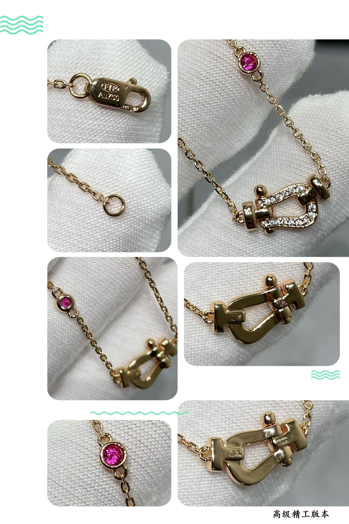 [Rani Jewelry]FORCE 10 DIAMOND PINK GOLD NECKLACE