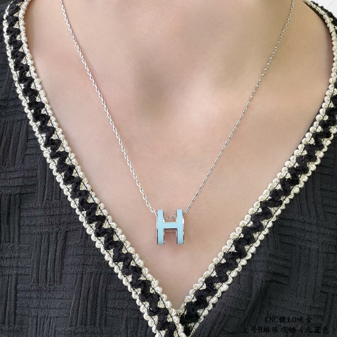 [Rani Jewelry]POP H SKY BLUE NECKLACE