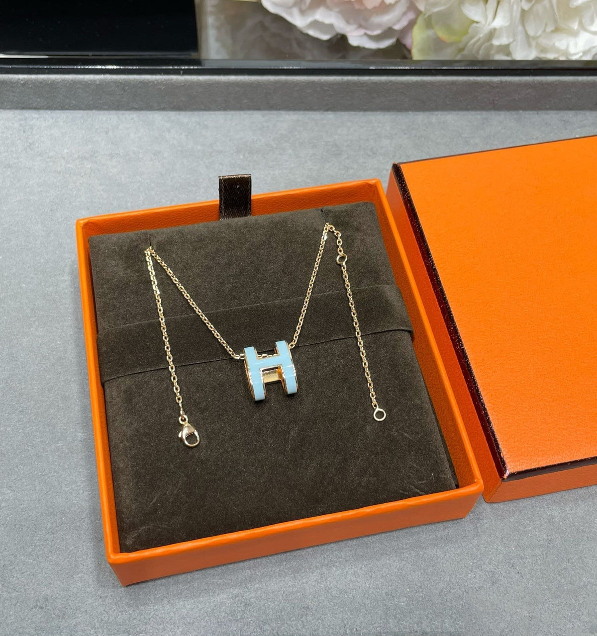 [Rani Jewelry]POP H SKY BLUE NECKLACE