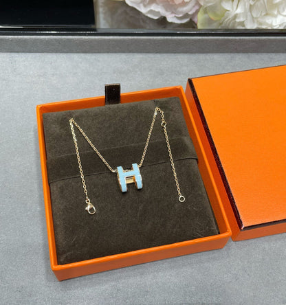 [Rani Jewelry]POP H SKY BLUE NECKLACE