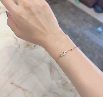 [Rani Jewelry]FORCE 10 DIAMOND CHAIN LINK PINK GOLD BRACELET
