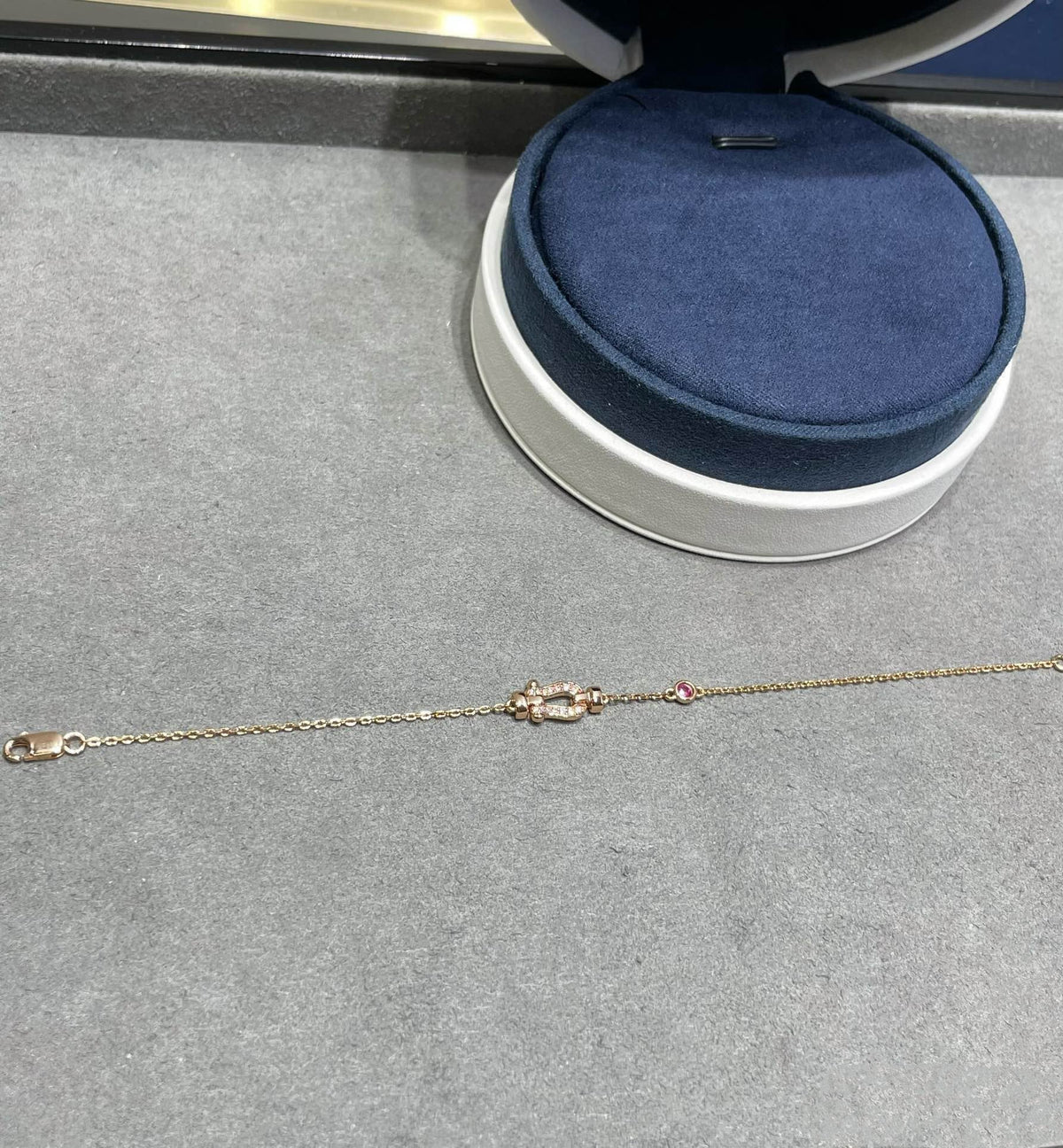 [Rani Jewelry]FORCE 10 DIAMOND CHAIN LINK PINK GOLD BRACELET