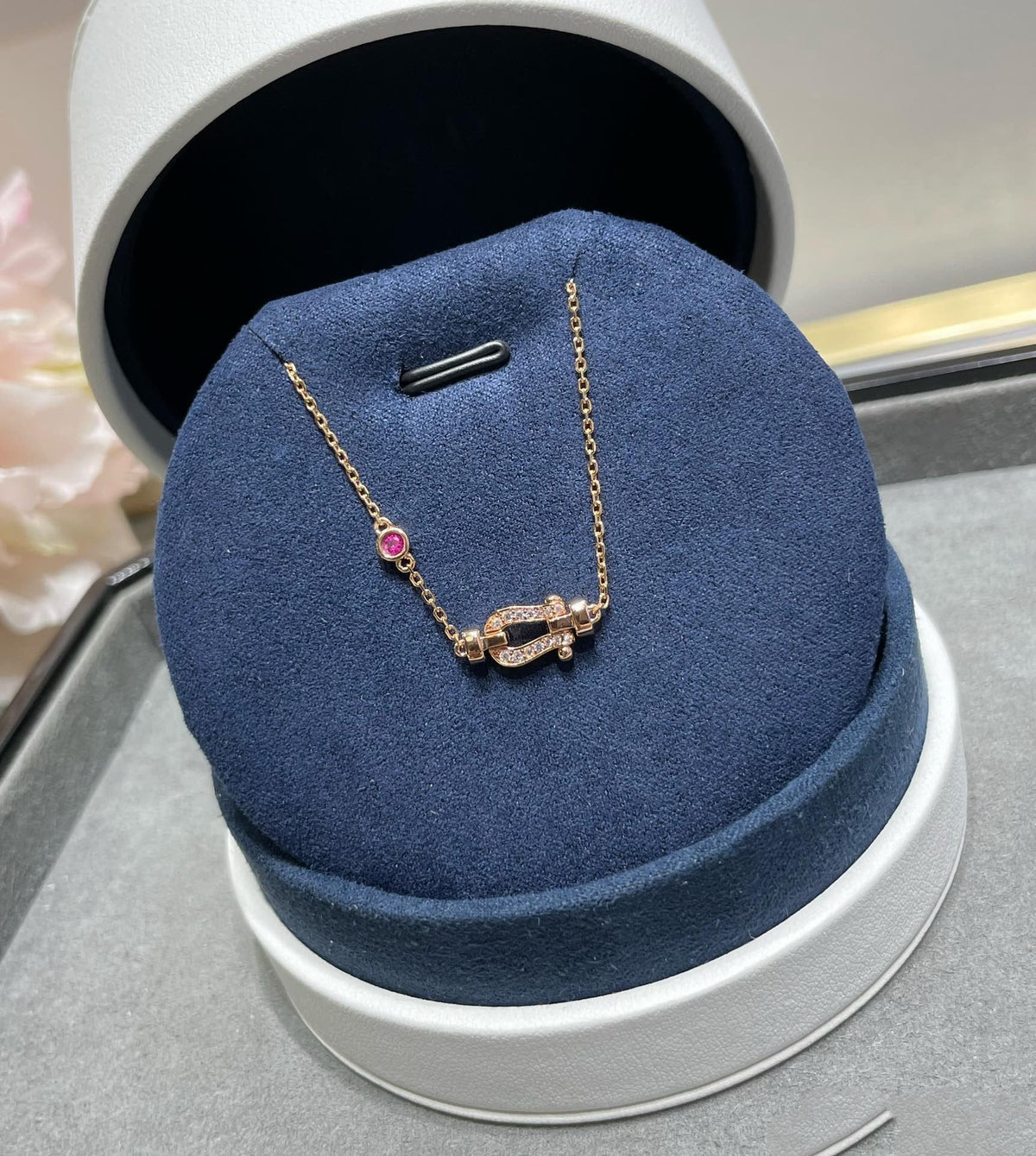 [Rani Jewelry]FORCE 10 DIAMOND CHAIN LINK PINK GOLD BRACELET