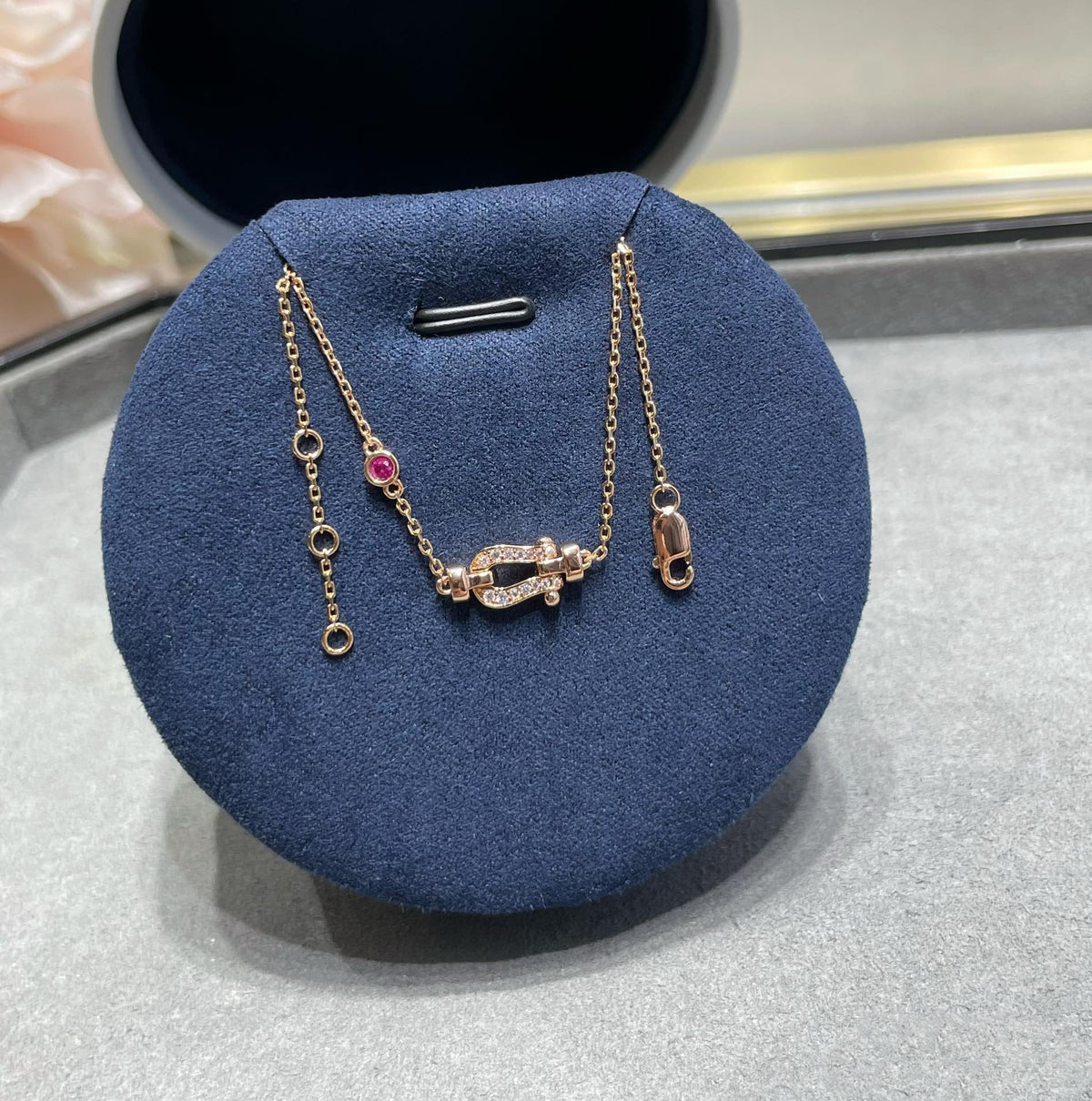 [Rani Jewelry]FORCE 10 DIAMOND CHAIN LINK PINK GOLD BRACELET