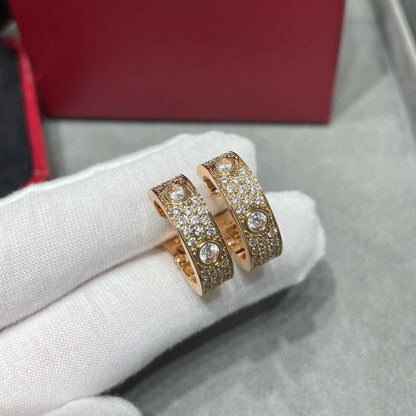 [Rani Jewelry] LOVE 5.5MM DIAMOND PAVED EARRINGS