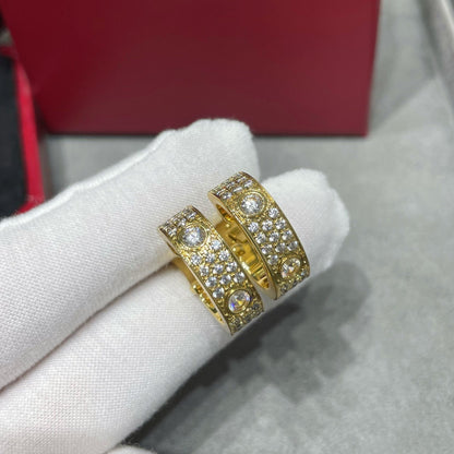 [Rani Jewelry] LOVE 5.5MM DIAMOND PAVED EARRINGS