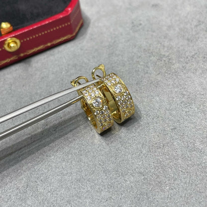 [Rani Jewelry] LOVE 5.5MM DIAMOND PAVED EARRINGS