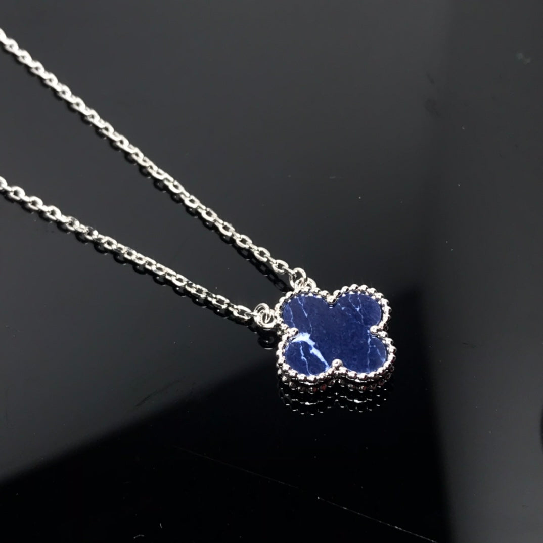 [Rani Jewelry]CLOVER PIETERSITE SILVER LONG NECKLACE