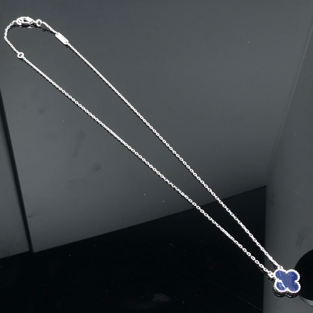 [Rani Jewelry]CLOVER PIETERSITE SILVER LONG NECKLACE