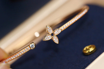 [Rani Jewelry]IDYLLE PINK GOLD OPEN BRACELET DIAMOND PAVED