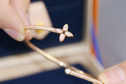 [Rani Jewelry]IDYLLE PINK GOLD OPEN BRACELET DIAMOND PAVED