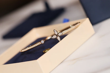 [Rani Jewelry]IDYLLE GOLD OPEN BRACELET DIAMOND PAVED