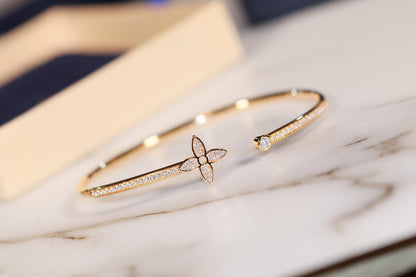 [Rani Jewelry]IDYLLE GOLD OPEN BRACELET DIAMOND PAVED