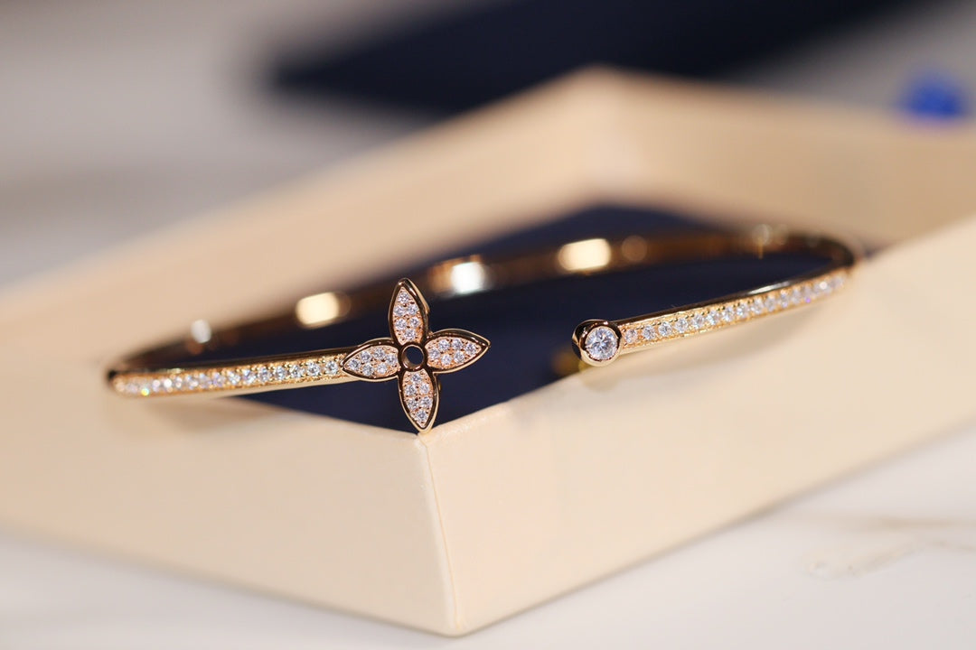 [Rani Jewelry]IDYLLE GOLD OPEN BRACELET DIAMOND PAVED
