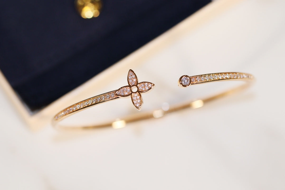 [Rani Jewelry]IDYLLE GOLD OPEN BRACELET DIAMOND PAVED