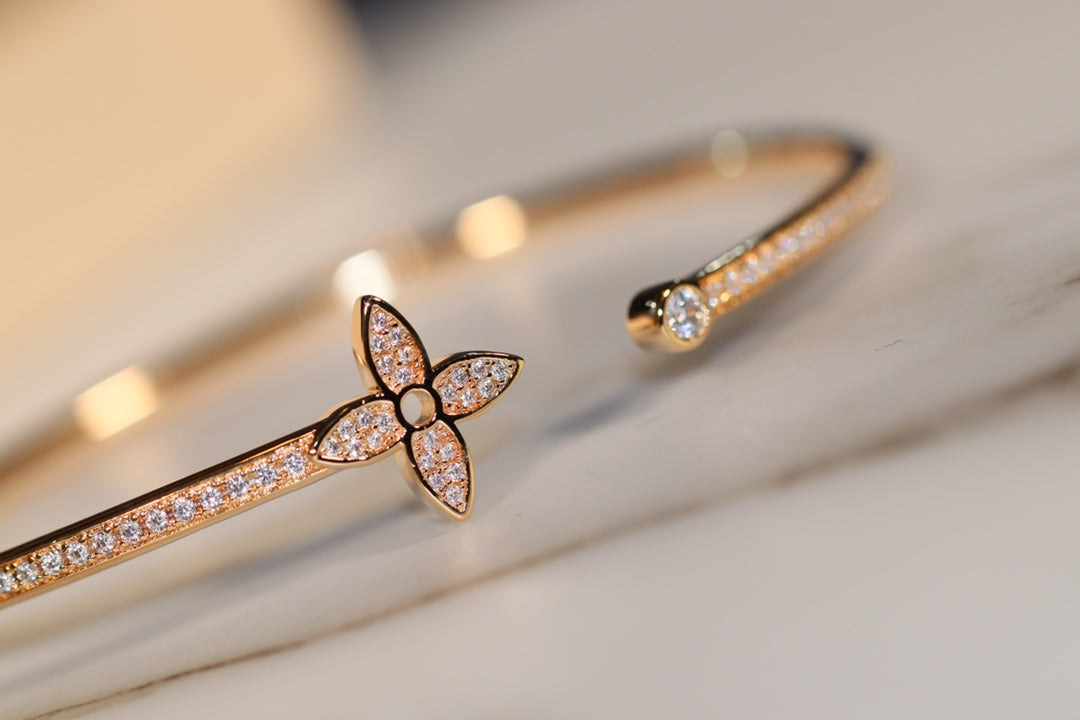 [Rani Jewelry]IDYLLE GOLD OPEN BRACELET DIAMOND PAVED