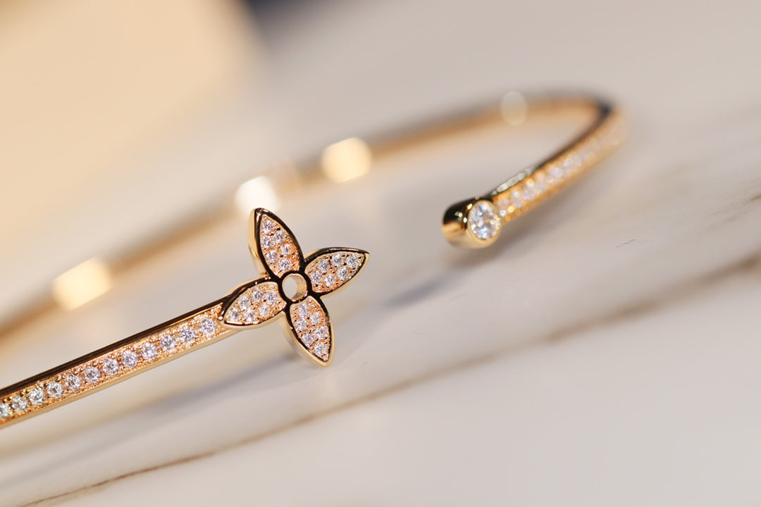 [Rani Jewelry]IDYLLE GOLD OPEN BRACELET DIAMOND PAVED
