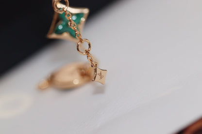 [Rani Jewelry]STAR AND SUN 4 MOTIF PINK GOLD MALACHITE BRACELET