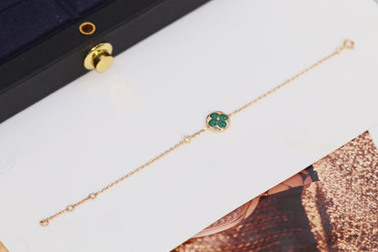 [Rani Jewelry]STAR AND SUN 4 MOTIF PINK GOLD MALACHITE BRACELET