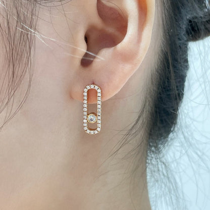 [Rani Jewelry]MOVE UNO STUD DIAMOND PAVED EARRINGS