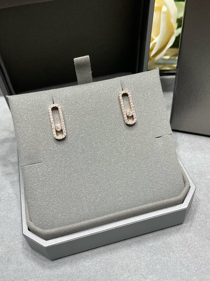[Rani Jewelry]MOVE UNO STUD DIAMOND PAVED EARRINGS