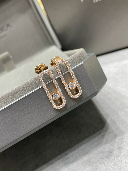 [Rani Jewelry]MOVE UNO STUD DIAMOND PAVED EARRINGS
