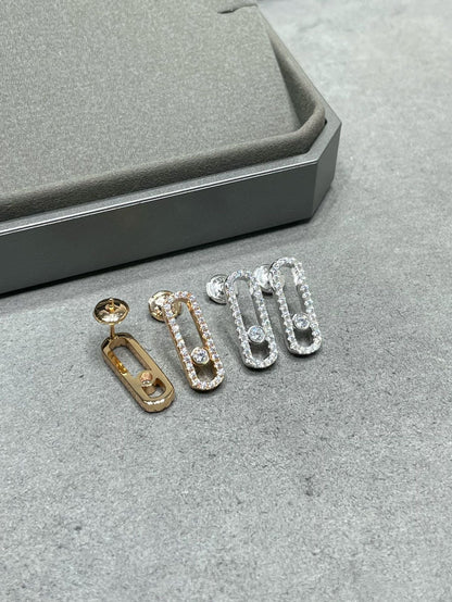 [Rani Jewelry]MOVE UNO STUD DIAMOND PAVED EARRINGS