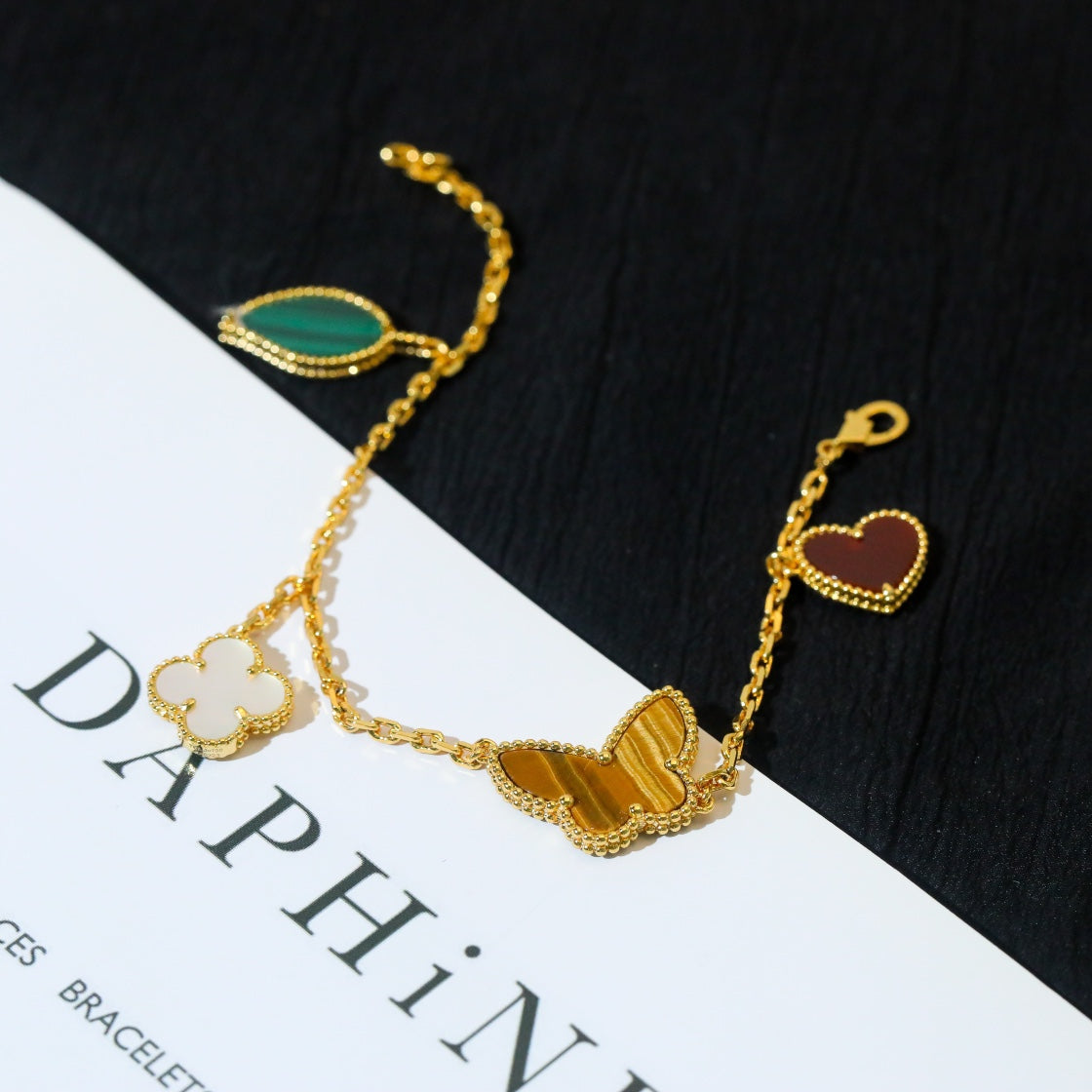 [Rani Jewelry]LUCKY SPRING 5 MOTIF GOLD BRACELET