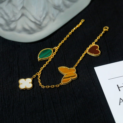 [Rani Jewelry]LUCKY SPRING 5 MOTIF GOLD BRACELET