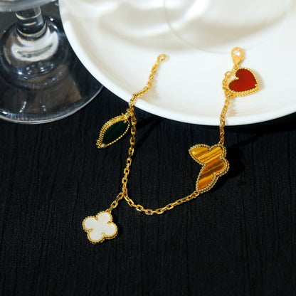 [Rani Jewelry]LUCKY SPRING 5 MOTIF GOLD BRACELET