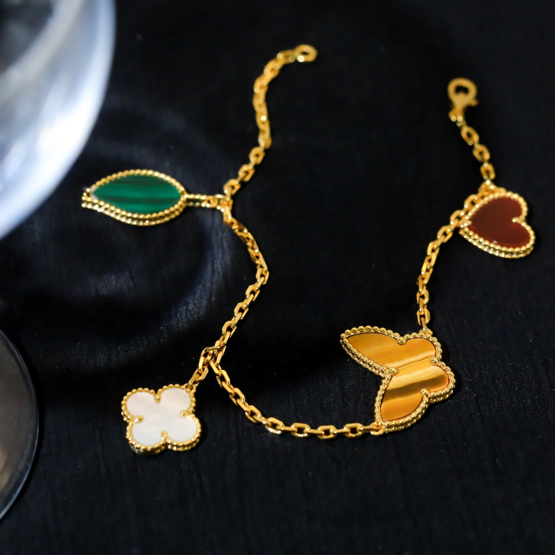 [Rani Jewelry]LUCKY SPRING 5 MOTIF GOLD BRACELET