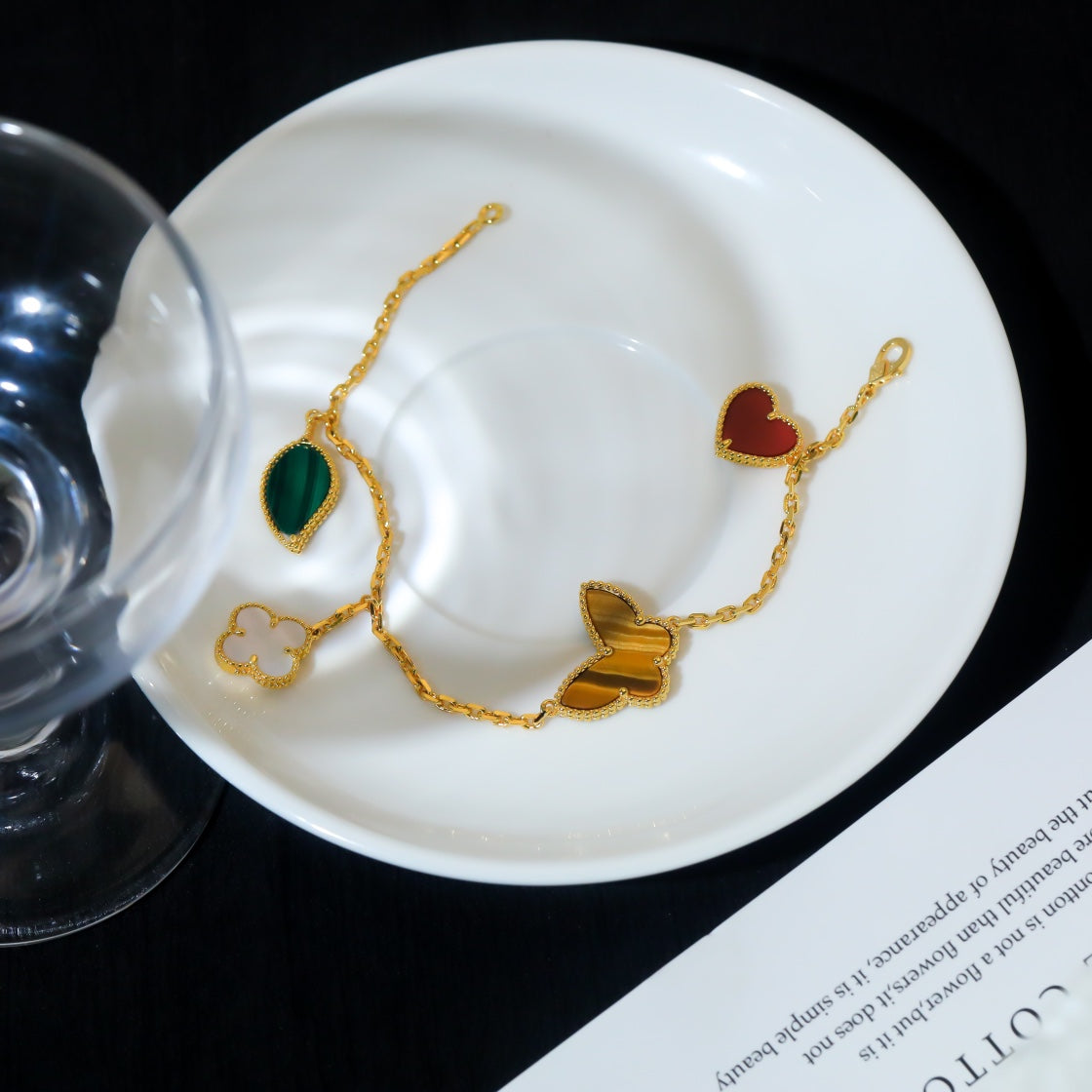 [Rani Jewelry]LUCKY SPRING 5 MOTIF GOLD BRACELET