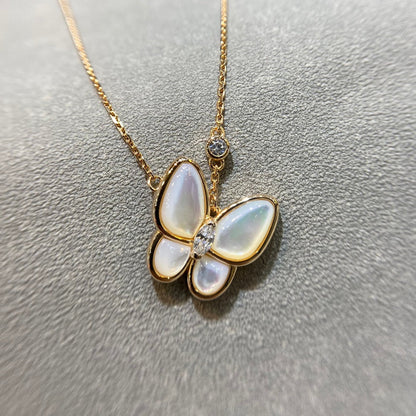 [Rani Jewelry]BUTTERFLY MOP DIAMOND NECKLACE